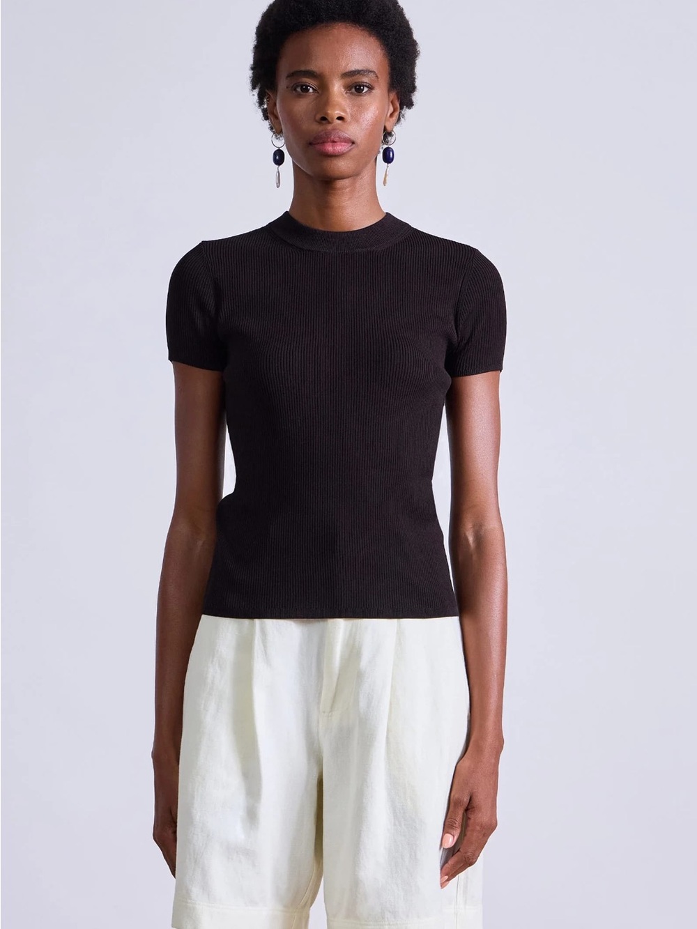 APiece Apart CIAO  RIBBED TEE Deep Espresso